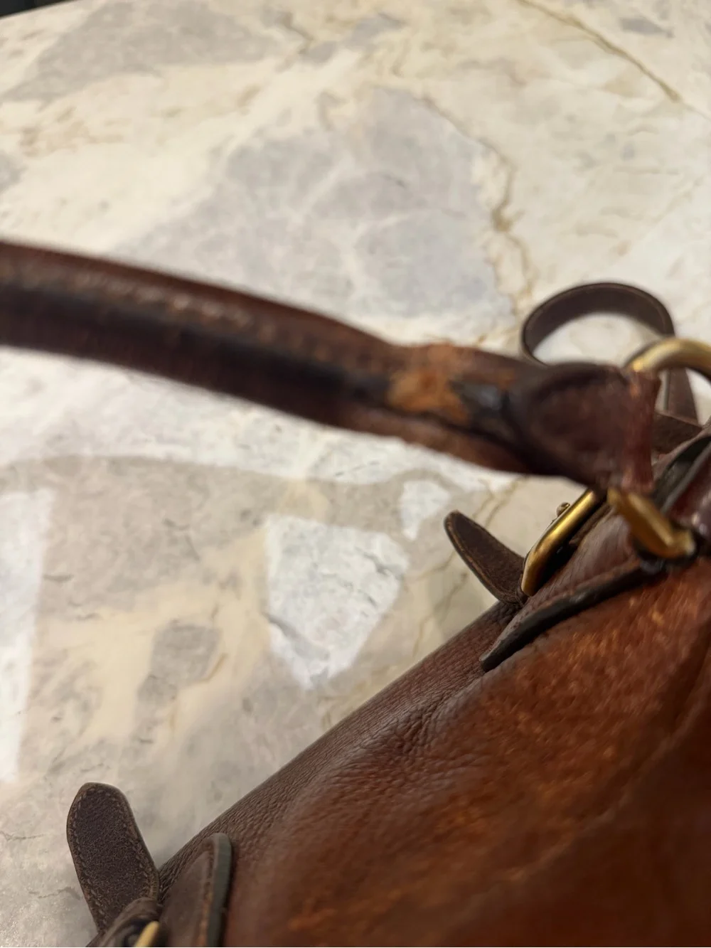 Prada Cognac Leather Satchel with Gold Hardware